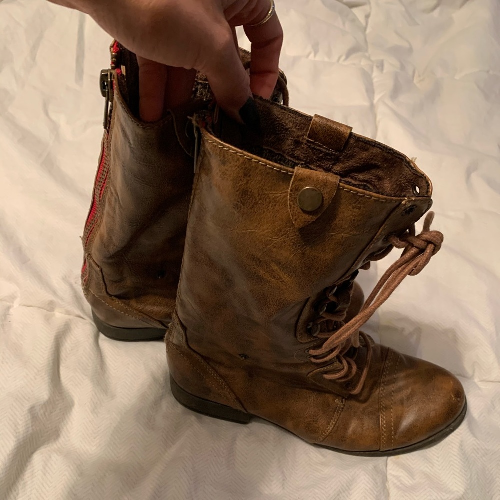 Zip Combat Boots (fold down)